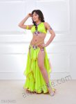 Neon Yellow Belly Dance Costume With Original Top - Aida Style
